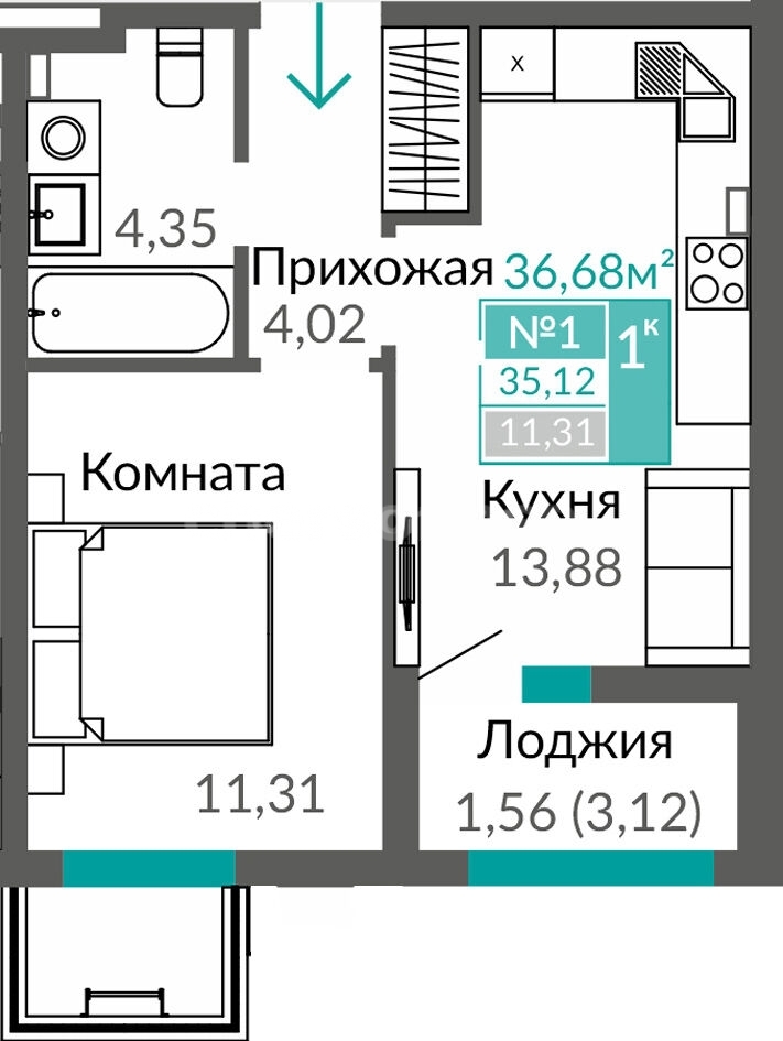 Однокомнатная Симферополь Купить