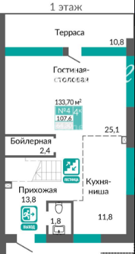 Продажа дома, 133м <sup>2</sup>, 2 сот., Виноградное, улица Сусловой
